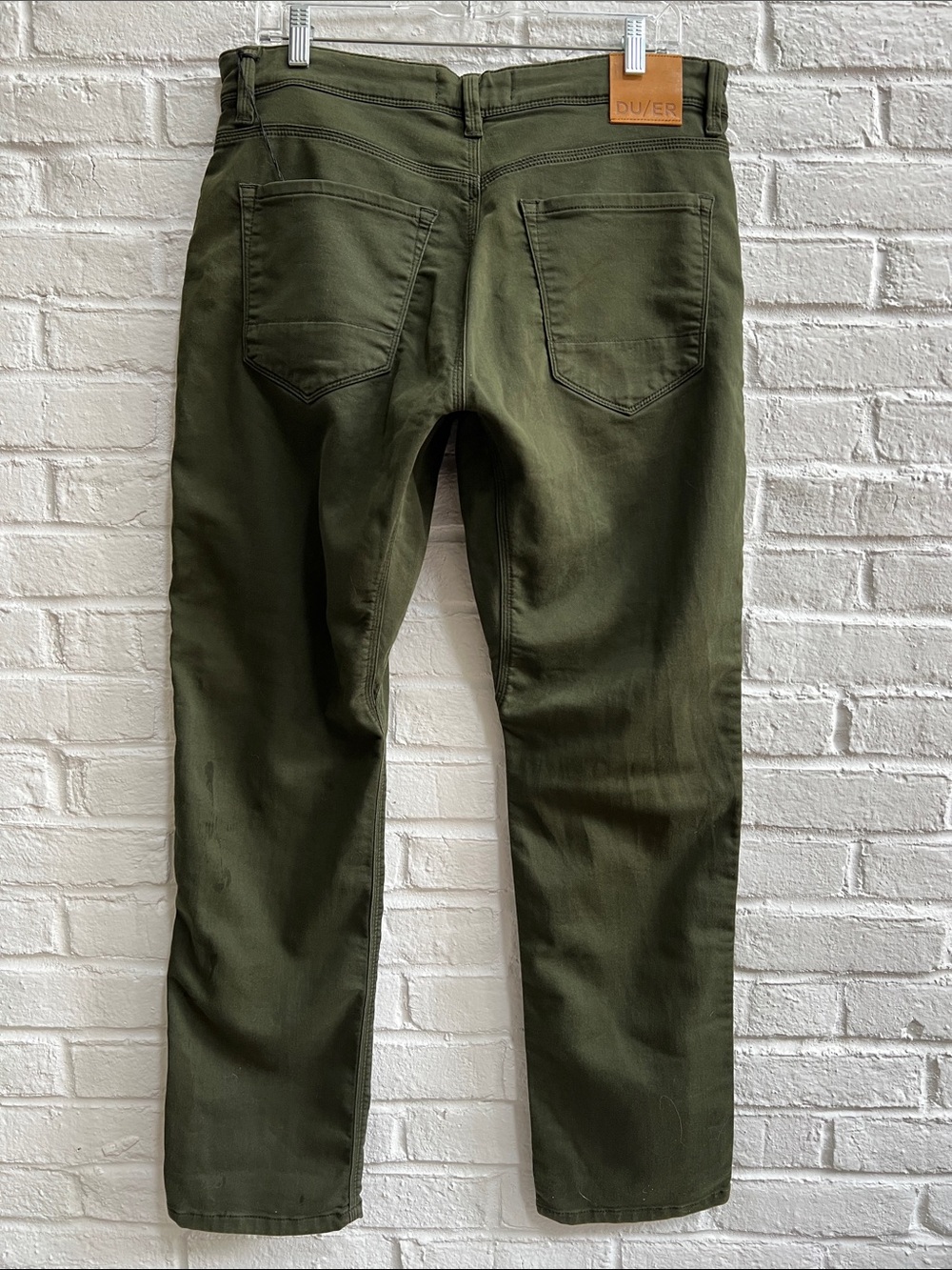 DU/ER Men Olive Green Seriously Technical Fabric NO SWEAT PANT Relaxed 33 x30 - Picture 5 of 16